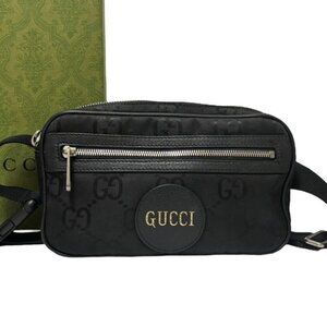 Authentic Gucci GG Supreme Off The Grid Waist Bag Belt Bag Pouch Mens Black